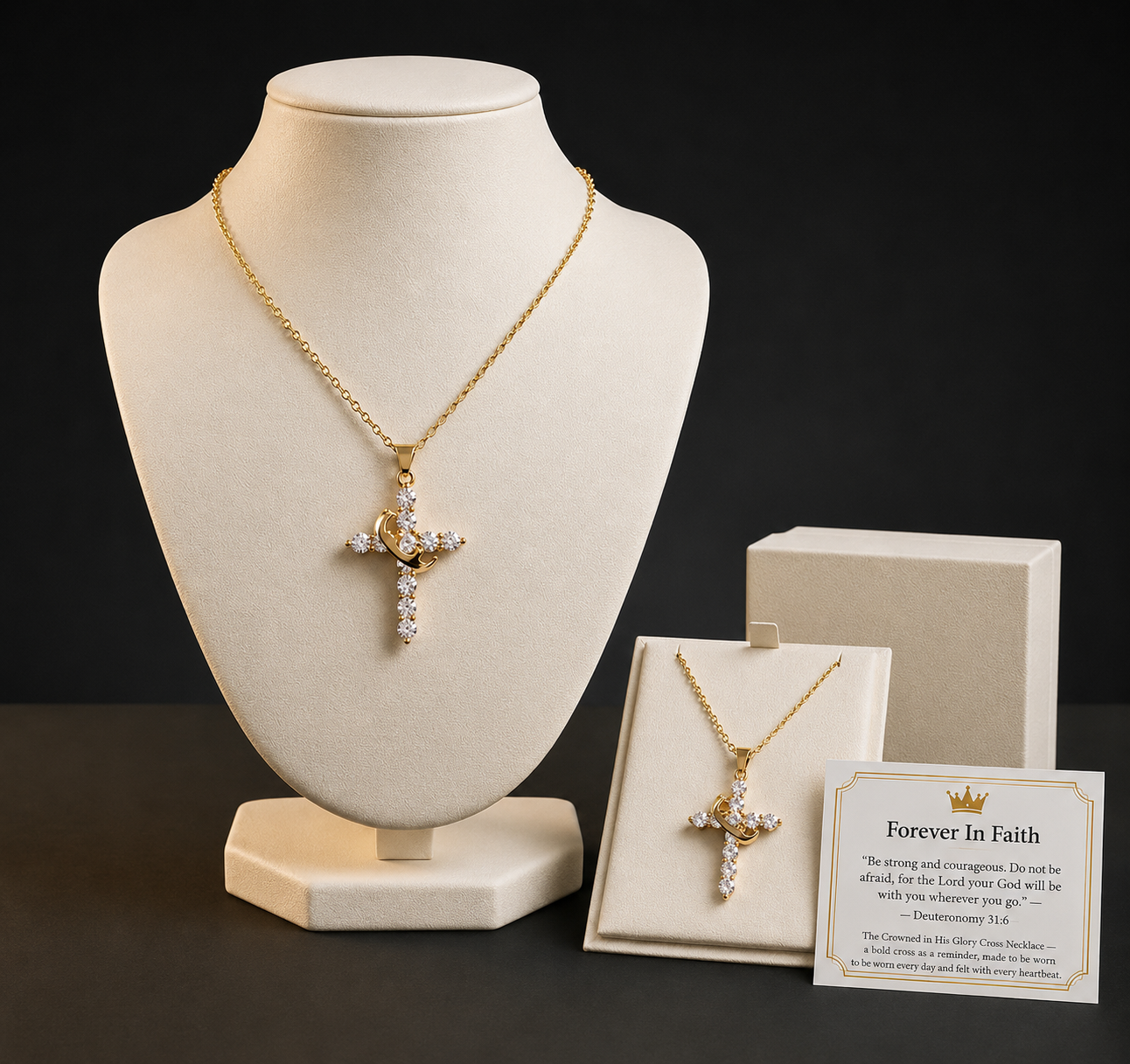 Faith Crown Cross Necklace👑